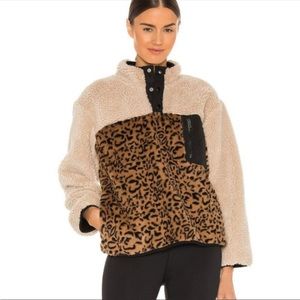 rails Saga Sherpa Animal-Print Pullover fleece Jacket